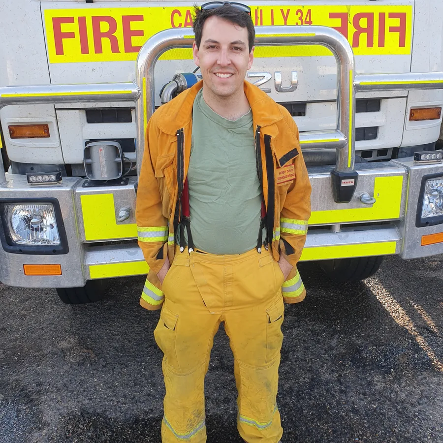 Henry in Country Fire Service uniform